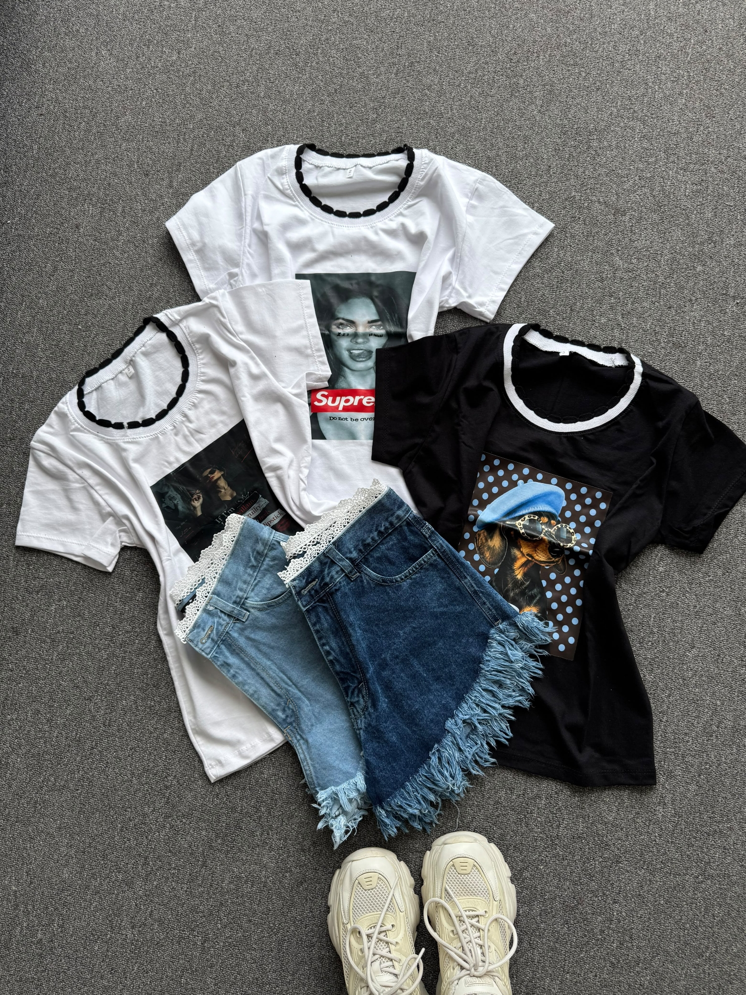 Remeras Estampadas Cuello Tejido - Imagen 3
