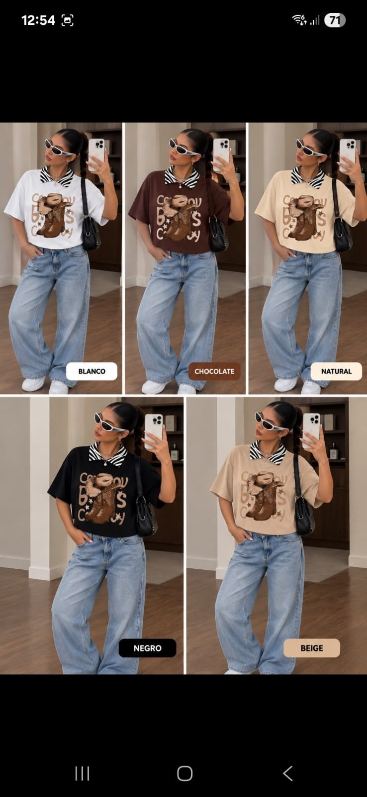 Chombas Estampadas Cuello Tejido - Imagen 2