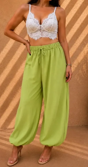 Pantalon Bagyy de Lino con Puño y Regulador