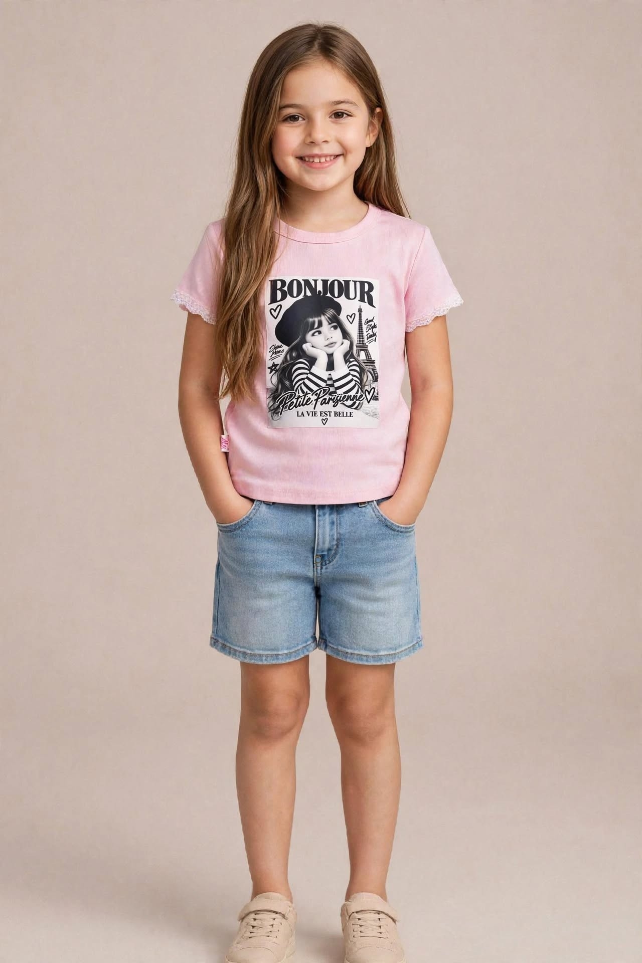 Remeras de Niñas con Puntilla - Imagen 2