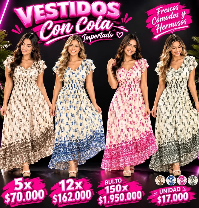 Vestido con Cola Importado