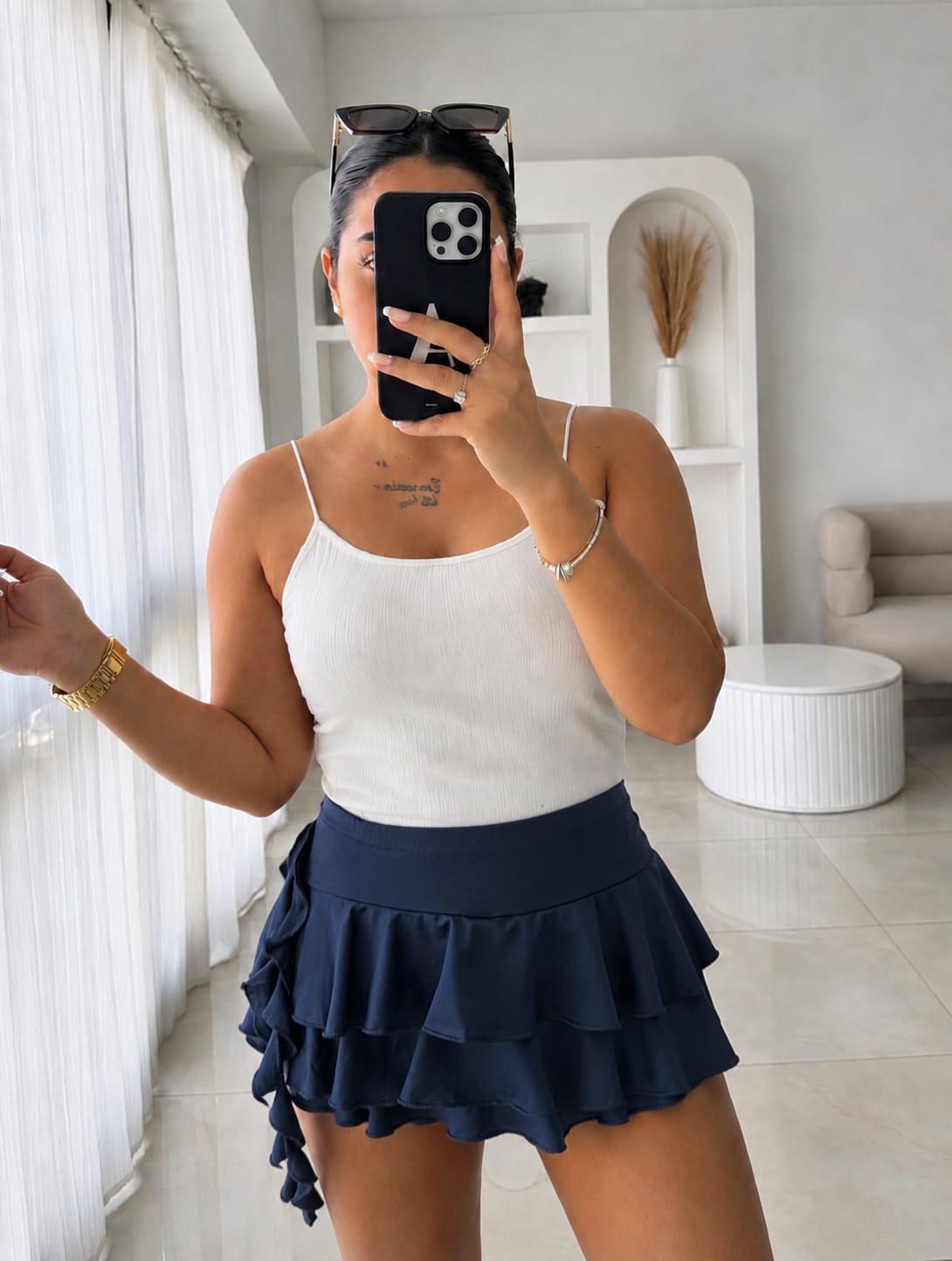 Short Pollera Lycra Micro y Normal Volados - Imagen 2