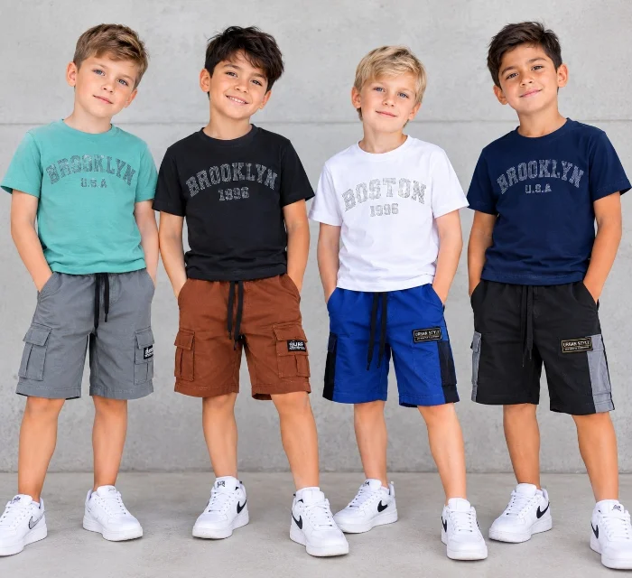 Remera  de  Niño Estampado en  Pedrería Algodón Peinado