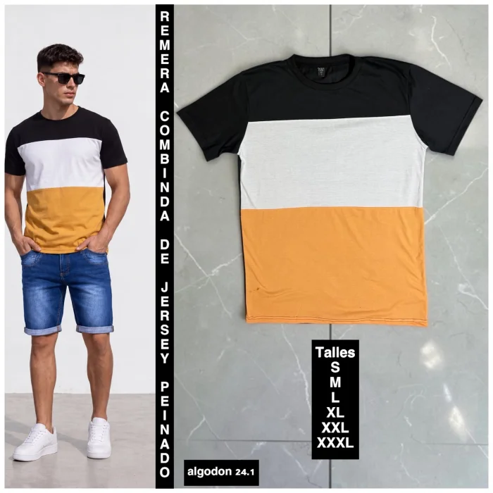 Remeras Combinadas  de Jersey Algodon 24.1