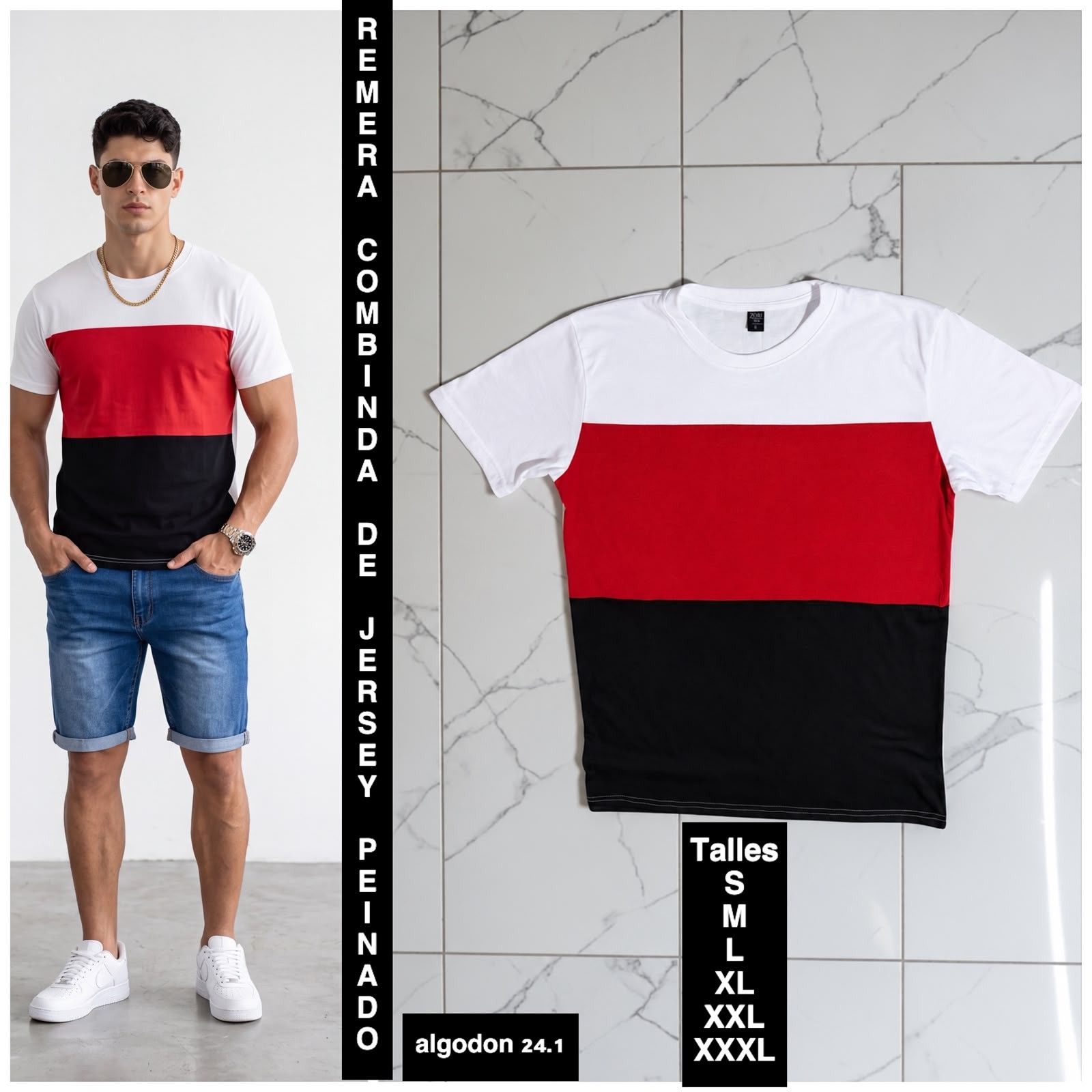 Remeras Combinadas  de Jersey Algodon 24.1 - Imagen 4