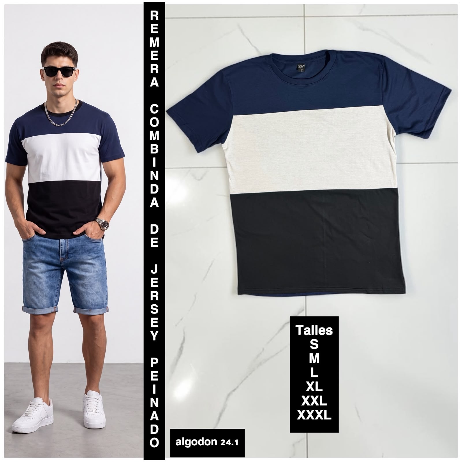 Remeras Combinadas  de Jersey Algodon 24.1 - Imagen 4