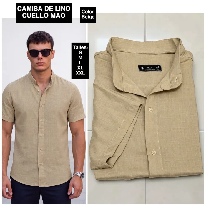 Camisas Cuello Mao de Lino