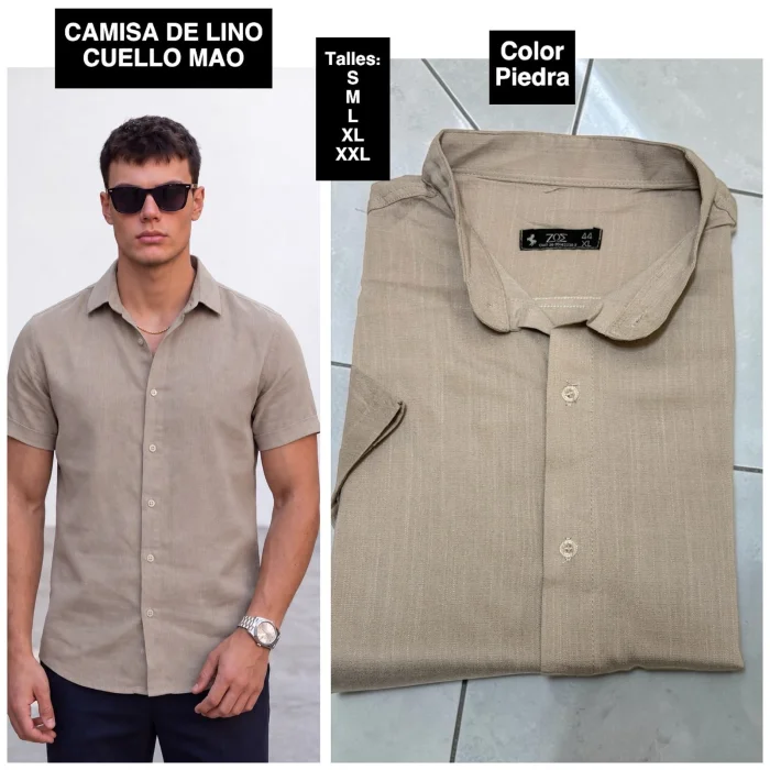 Camisas Cuello Mao de Lino