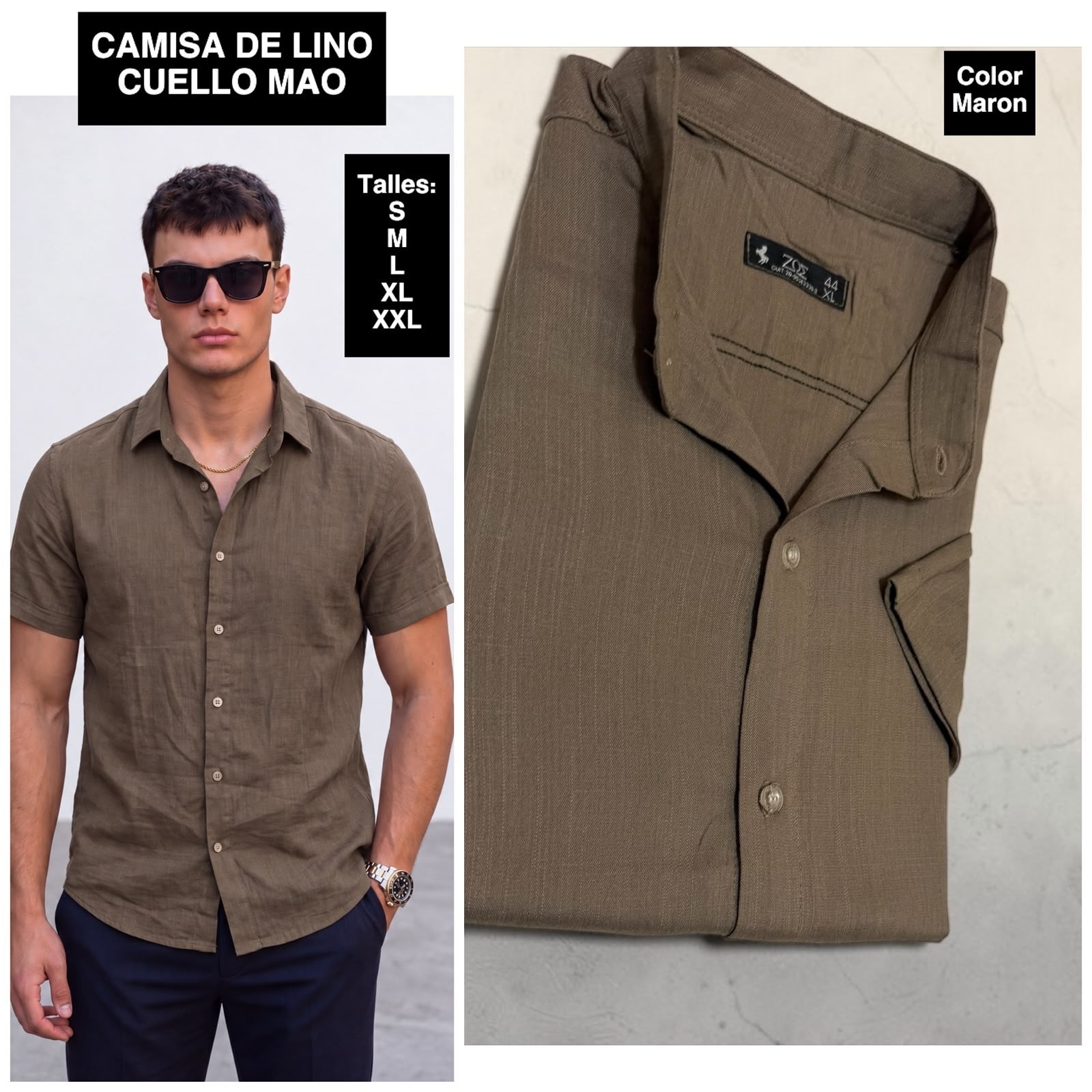 Camisas Cuello Mao de Lino - Imagen 3