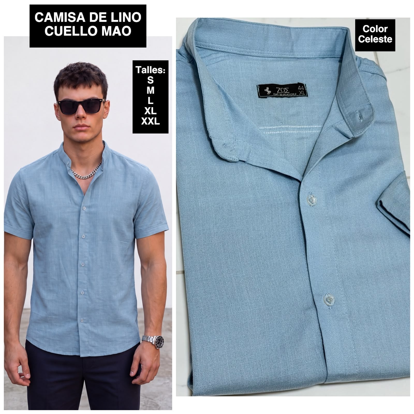 Camisas Cuello Mao de Lino - Imagen 4