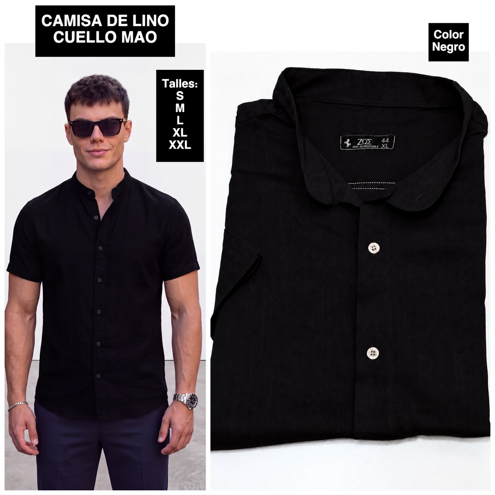 Camisas Cuello Mao de Lino - Imagen 2