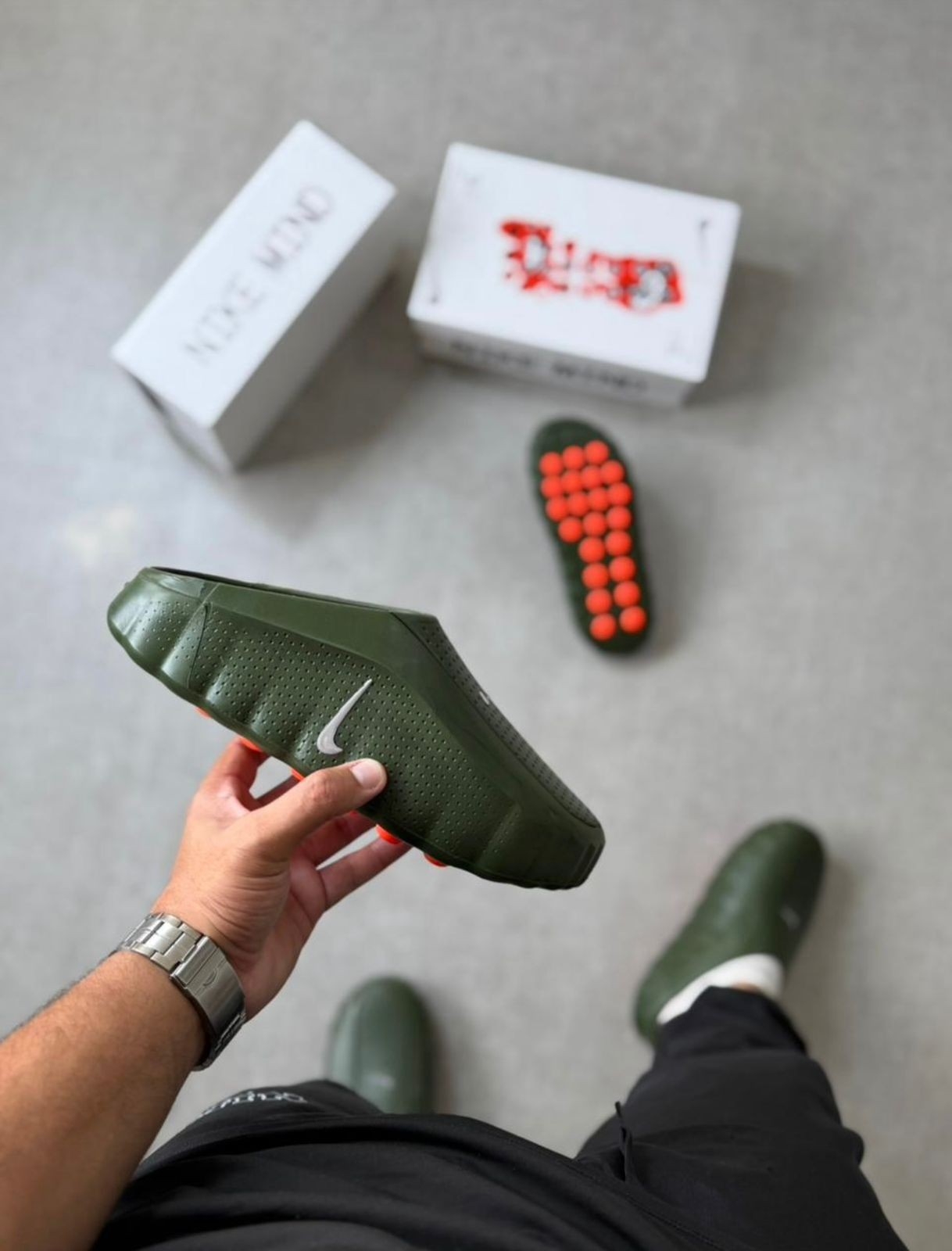 Gomones Importados Ojotas Mind 001 Verde Militar - Imagen 2