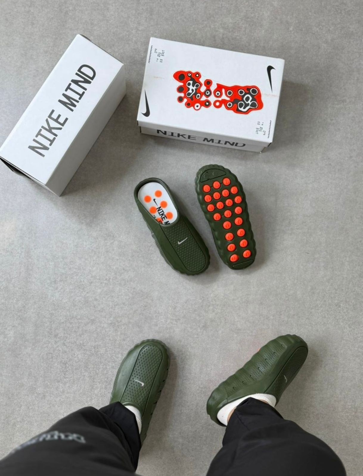 Gomones Importados Ojotas Mind 001 Verde Militar - Imagen 3