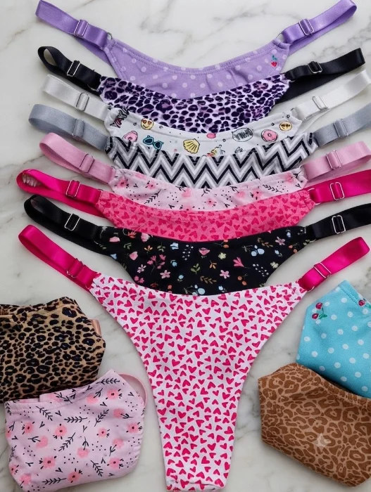 Colale en V Estampado  Tira Ancha