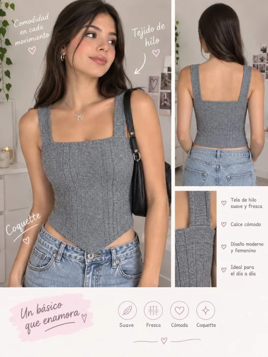 Musculosa Hilo Estilo Corset