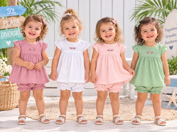 Conjunto Vestido con Volados y Bombachon Plumeti Gamise T.(1 al 5) Art.25250