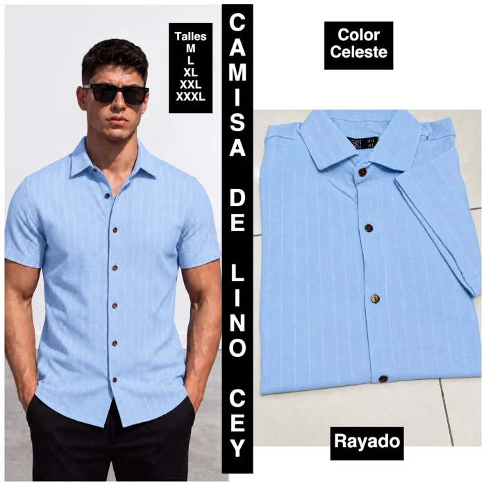 Camisa de Lino Cey a Rayas