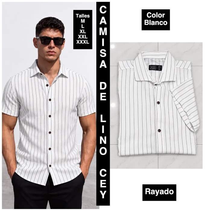 Camisa de Lino Cey a Rayas