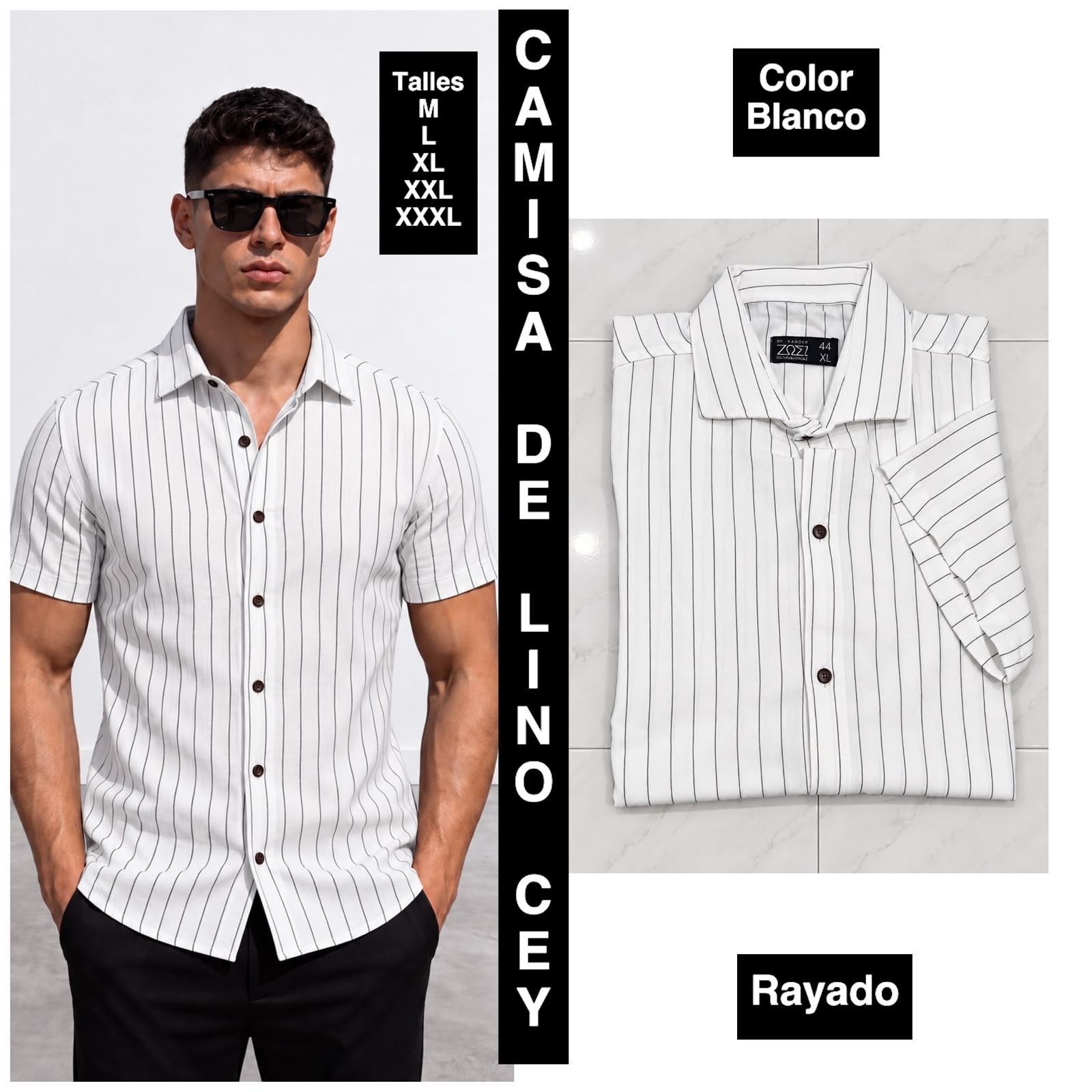 Camisa de Lino Cey a Rayas - Imagen 3
