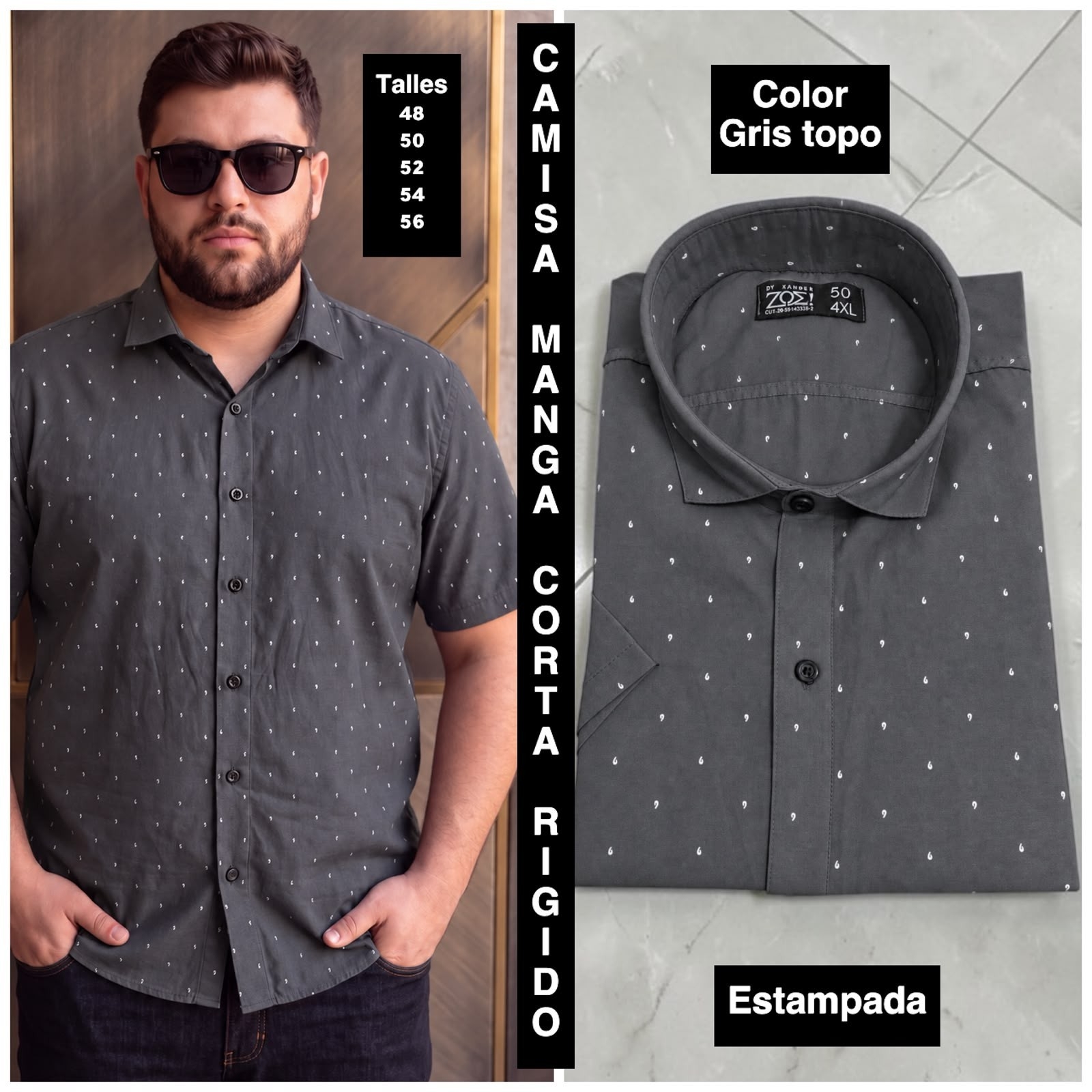 Camisas Talles Especiales Manga Corta Estampadas - Imagen 5