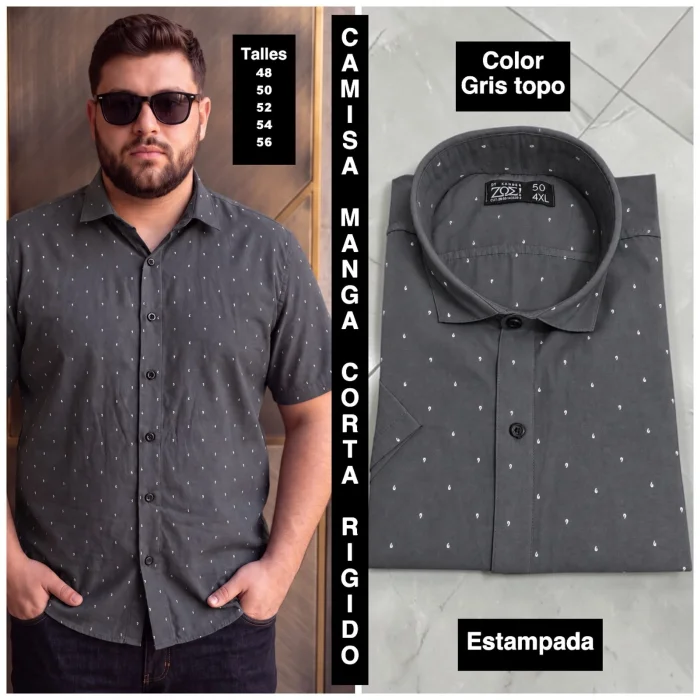 Camisas Talles Especiales Manga Corta Estampadas