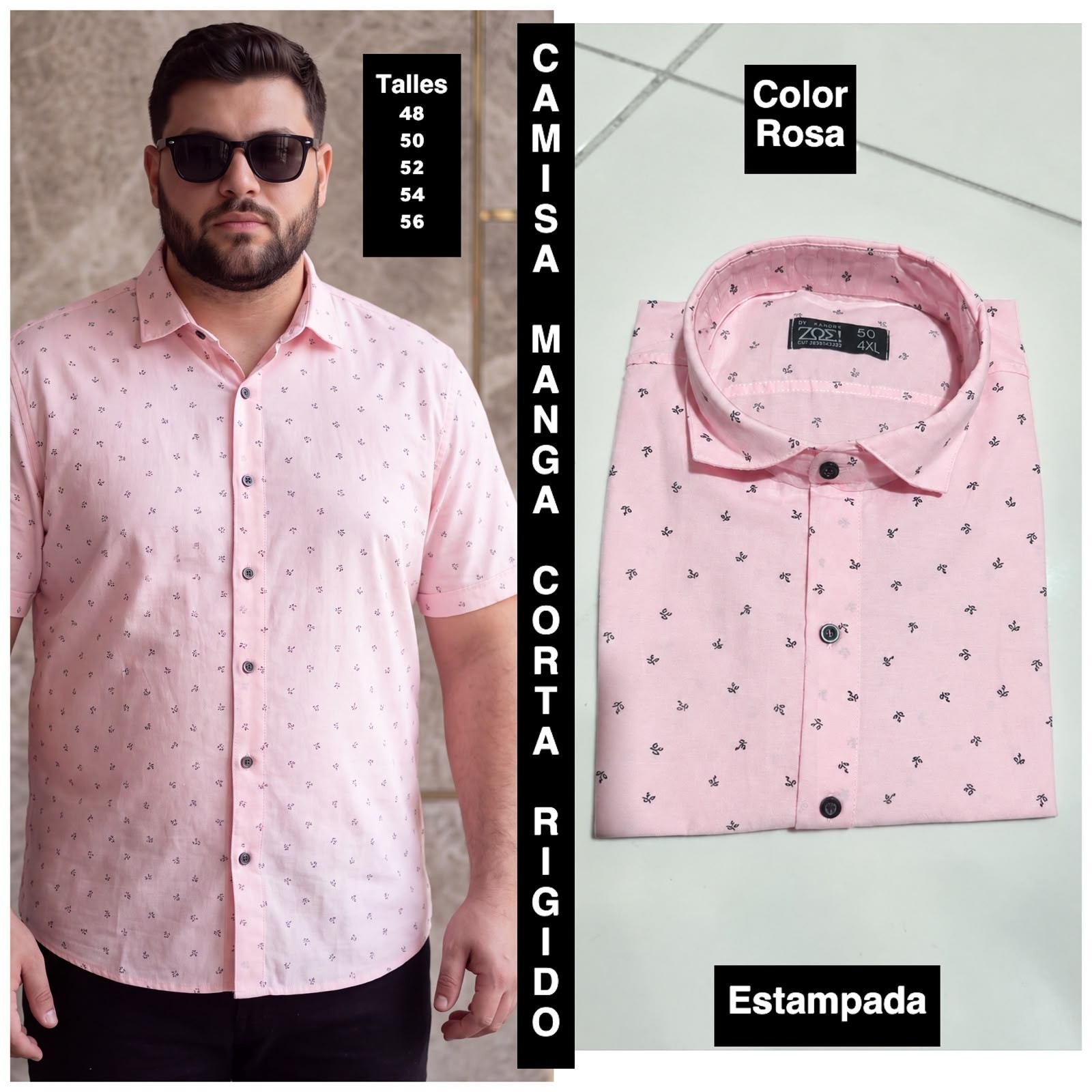 Camisas Talles Especiales Manga Corta Estampadas - Imagen 7