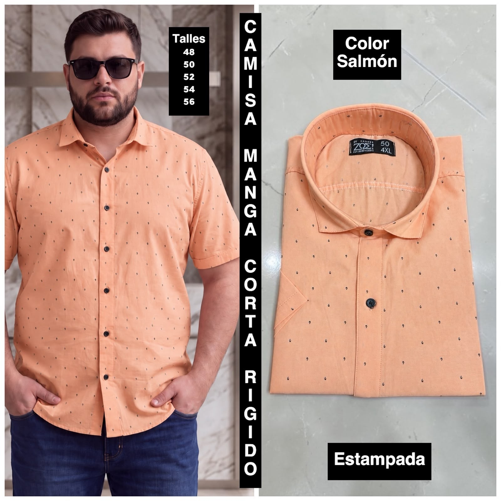Camisas Talles Especiales Manga Corta Estampadas - Imagen 4