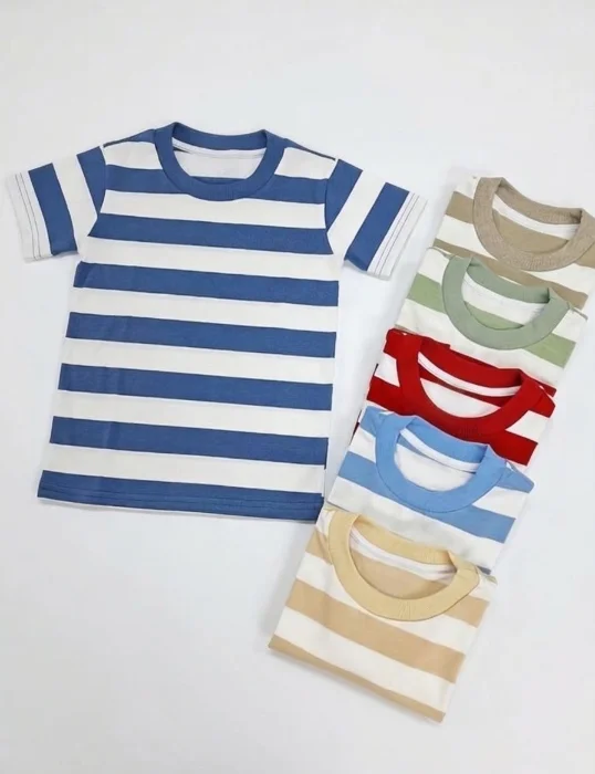 Remeras Rayadas Algodón con Lycra para Niños