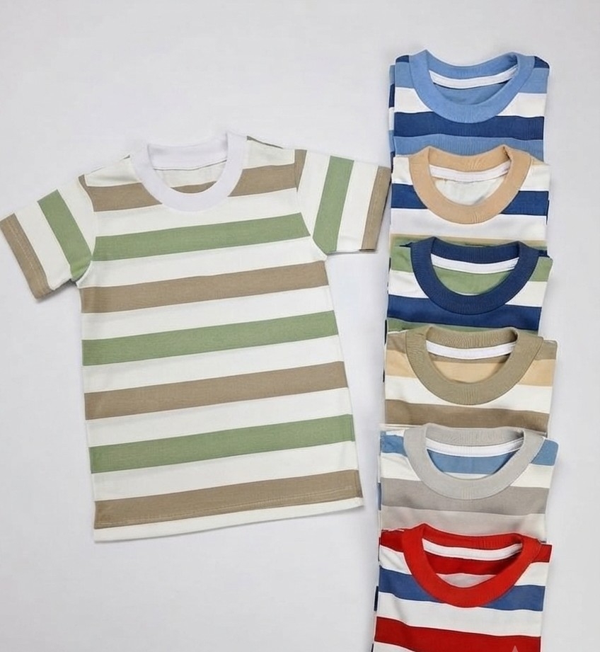 Remeras Rayadas Algodón con Lycra para Niños - Imagen 2