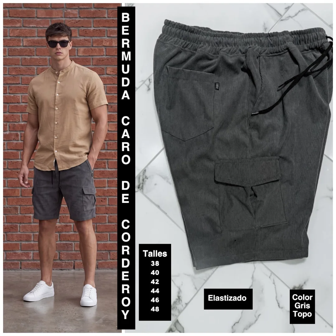 Bermudas Cargo de Tela Corderoy - Imagen 4