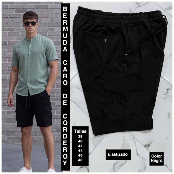 Bermudas Cargo de Tela Corderoy