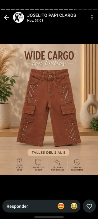 Wide Leg Cargo de Beba 2 al 5