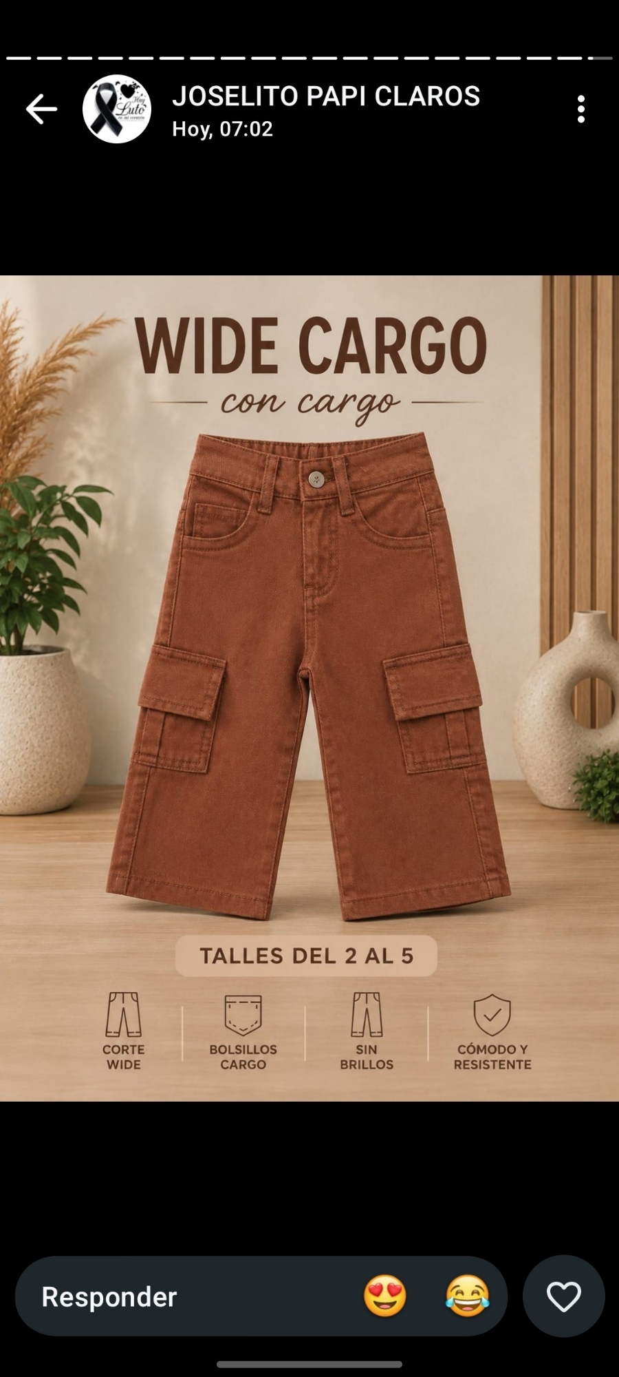 Wide Leg Cargo de Beba 2 al 5 - Imagen 2
