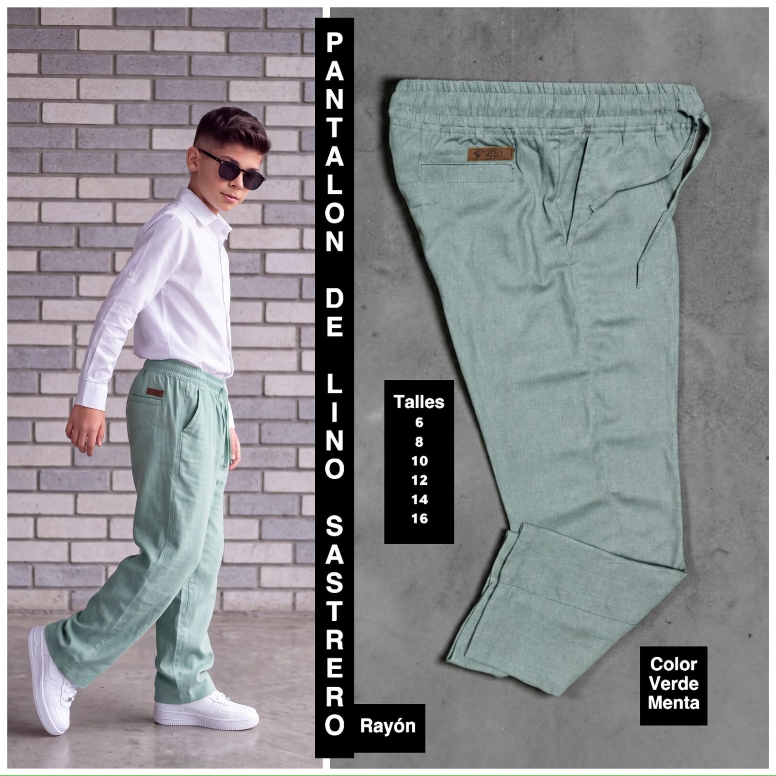 Pantalon de Niño Lino Sastrero Rayon - Imagen 3