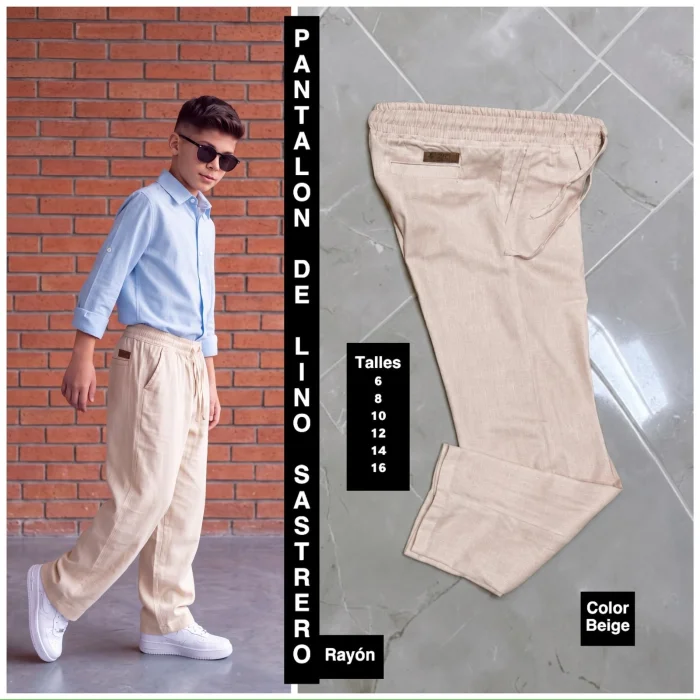Pantalon Sastrero Lino Rayon de Niño