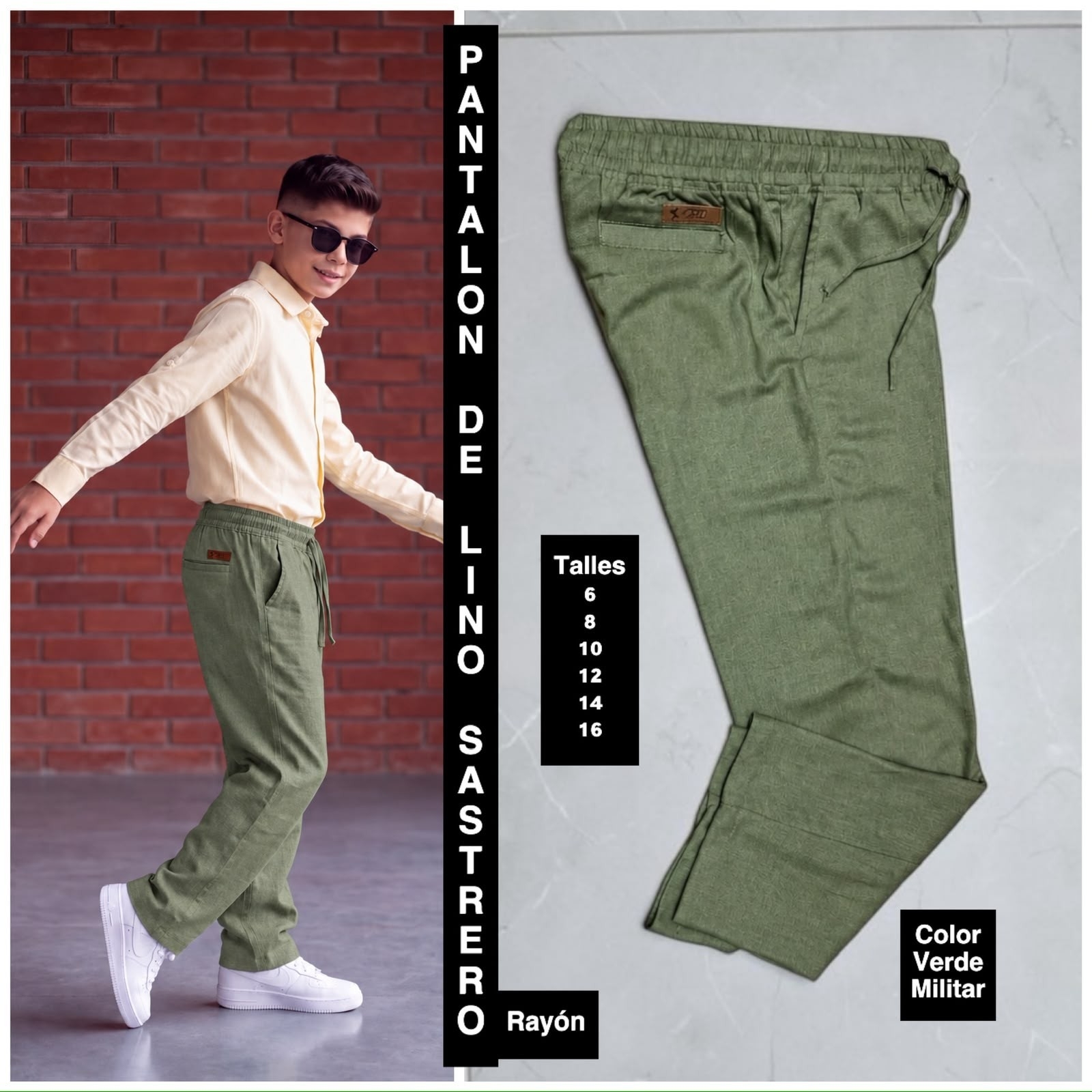 Pantalon Sastrero Lino Rayon de Niño - Imagen 4