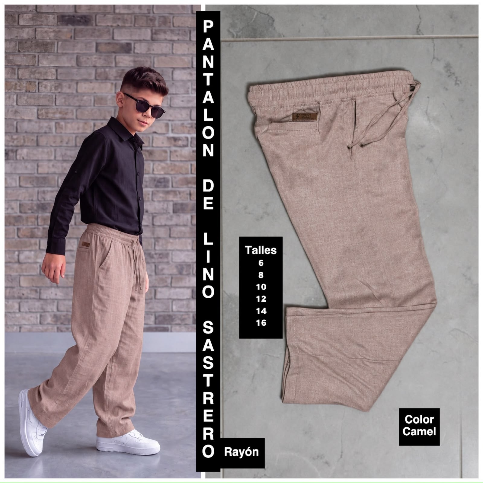 Pantalon Sastrero Lino Rayon de Niño - Imagen 4