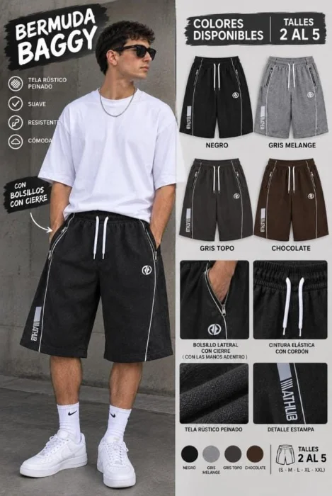 Bermudas Calidad Premium Rústico Peinado
