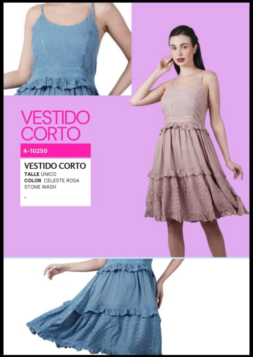 Vestido Corto con Volados Viscosa