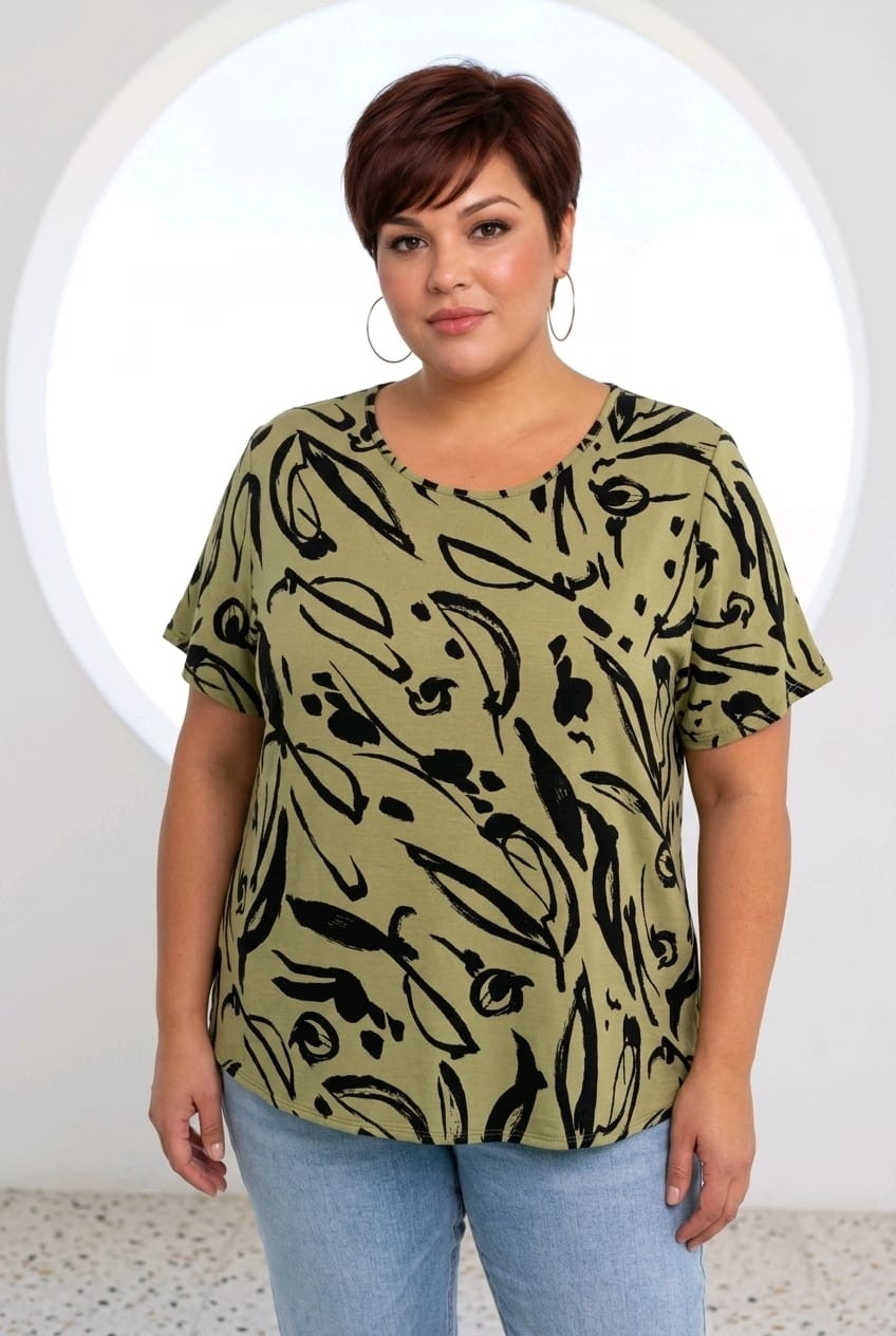 Lino Estampado Corte Evase - Imagen 2