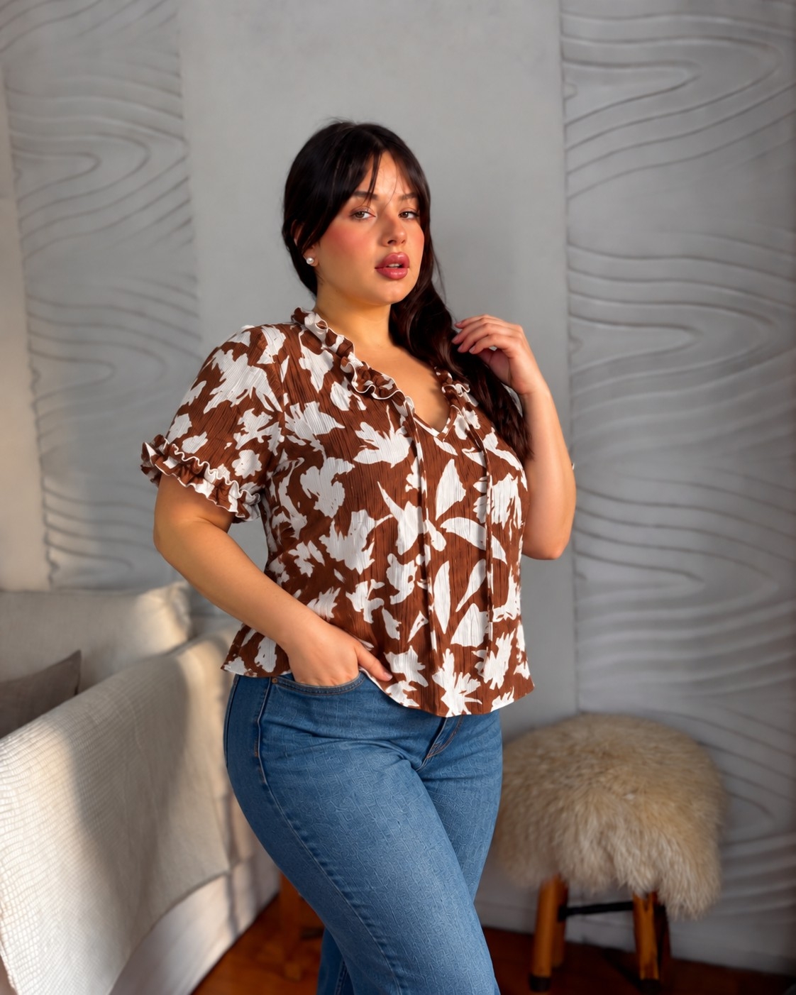 Blusa Estampada Lino - Imagen 2