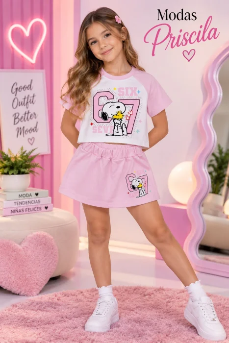 Conjuntos Short Pollera de Algodon Temporada Primavera Verano Super Frescos <3