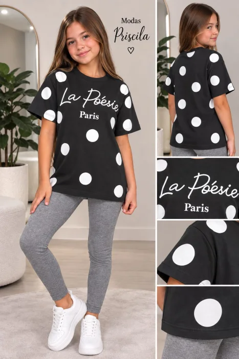 Remeras Over con Lunares Algodon Peinado
