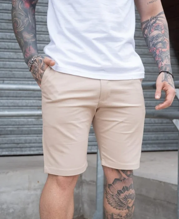 Bermuda Corte Chino Beige