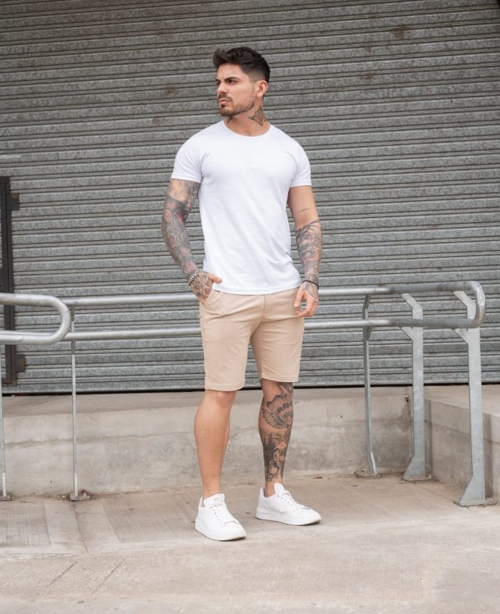 Bermuda Corte Chino Beige - Imagen 2