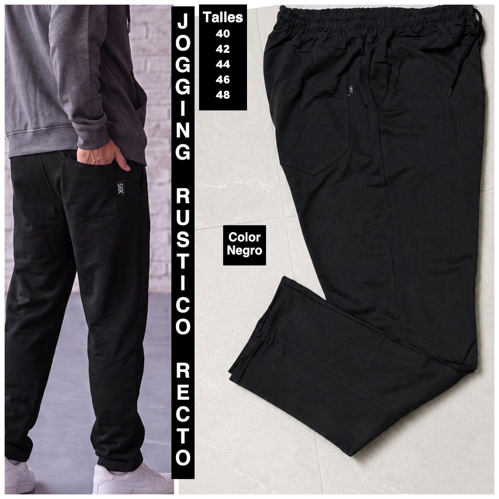 Joggins  Clasico Recto.de Tela Rustico Premium - Imagen 4