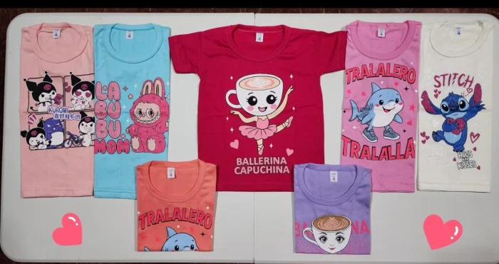 Remera Algodón C/dibujo Nena