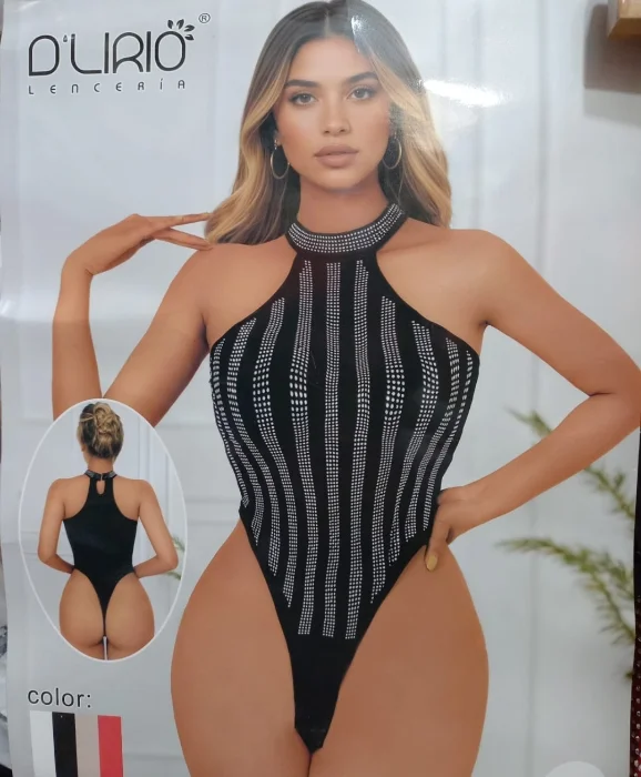Body con Brillo _ D'lirio Cuello Redondo
