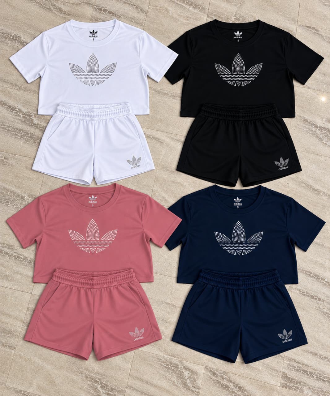 Conjunto Jaguar & Adi de Licra Stella con Stras Short + Remera Overside - Imagen 2