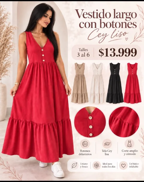 Vestido Largo con Estampas